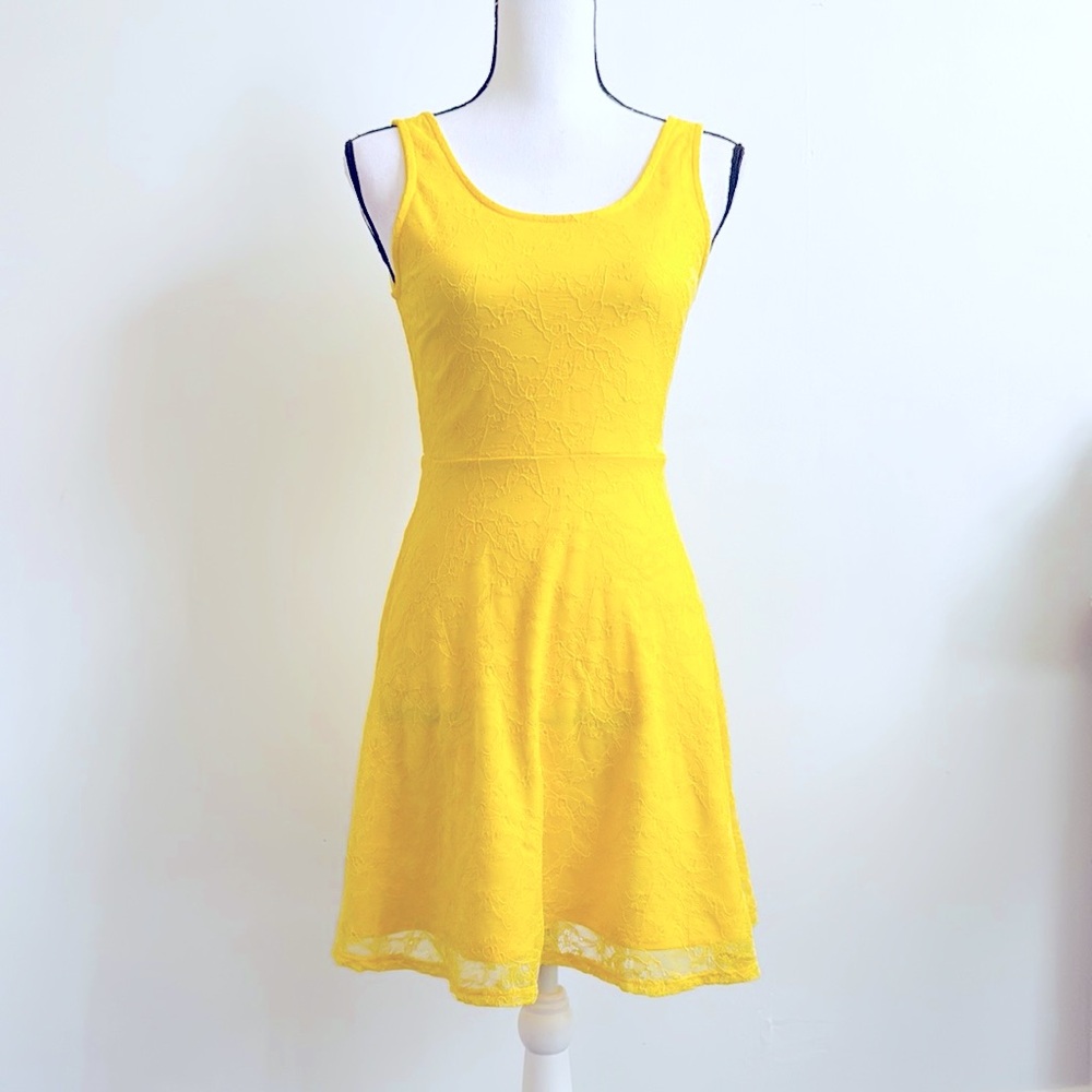 Yellow lace dress
